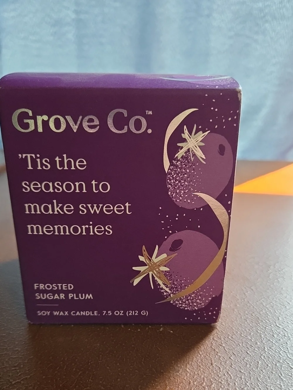 Grove Co. Frosted Sugar Plum Soy Candle - Purple